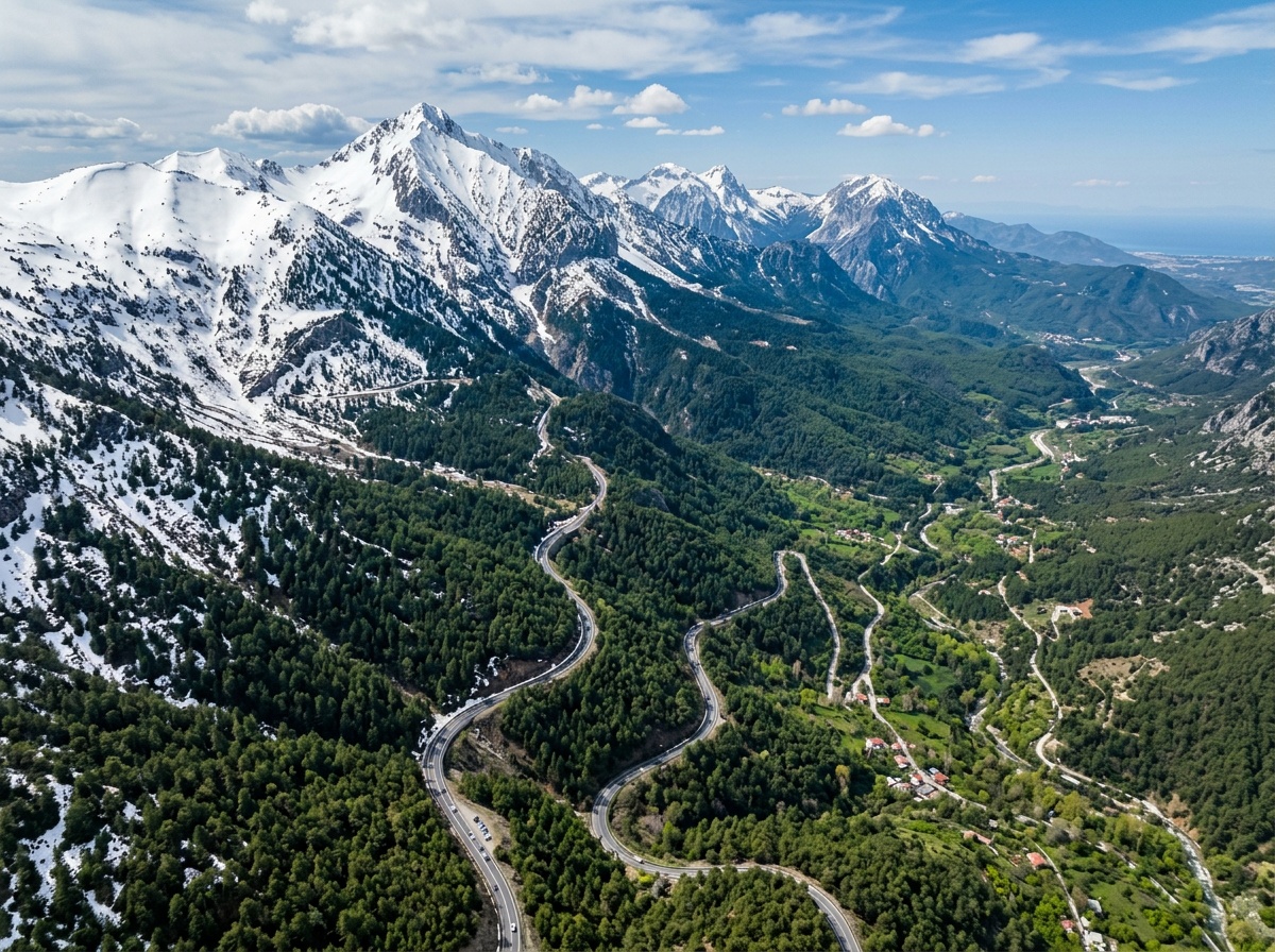 Aerial view of Olympus National Park tours Turkey
