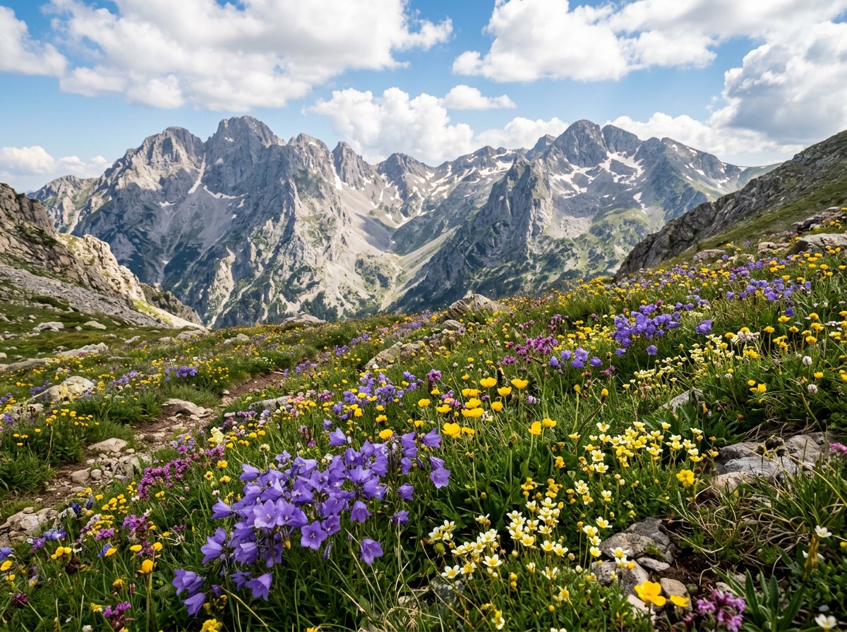 Alpine wildflowers on Mount Olympus Turkey meadow