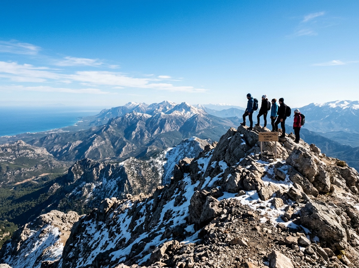 Summit of Mount Olympus Turkey with hikers
